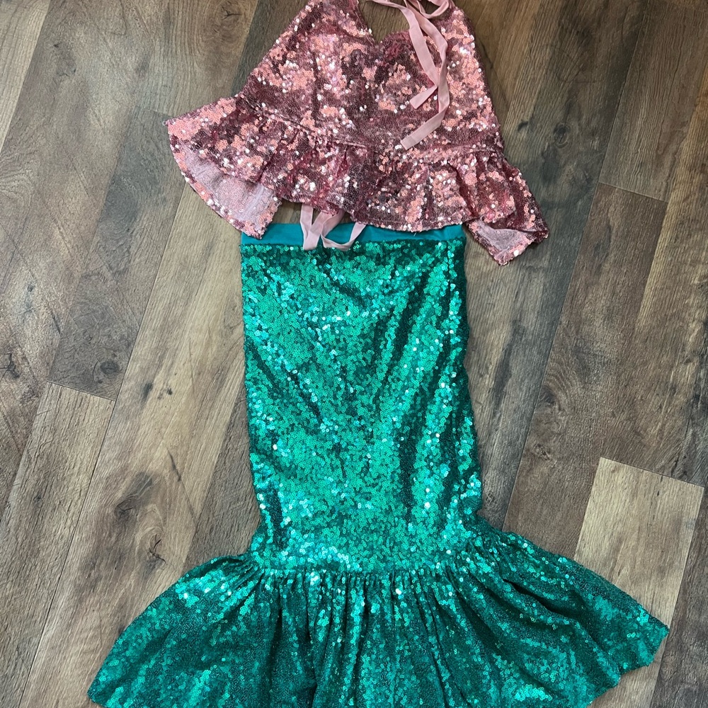 Glittery Sequin Mermaid Costume for Kids
